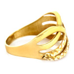 Złoty pierścionek 375 nowoczesny szeroki przeplatany bez kamieni