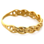 Złoty pierścionek 585 obrączkowy ażurowy pleciony wzór