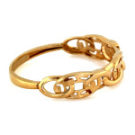 Złoty pierścionek 585 delikatny ażurowy obrączkowy