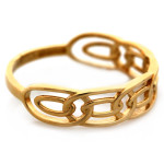 Złoty pierścionek 585 delikatny w formie obrączki ażurowy