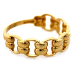 Złoty pierścionek 585 subtelny obrączkowy ażurowy