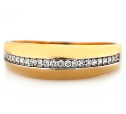 złoty pierścionek z rzędem cyrkonii