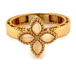Złoty pierścionek 14k z kwiatkiem zdobiony na prezent