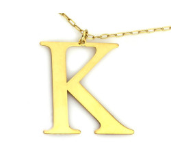 Naszyjnik srebrny z dużą literą K