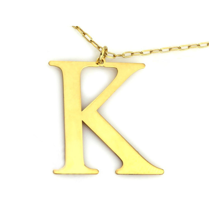 Naszyjnik srebrny z dużą literą K