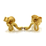 Kolczyki złote 585 motyw zwierzęcy wąż na sztyfcie przy uchu