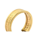 Złote kolczyki 585 szerokie koła z wzorem greckim 21 mm