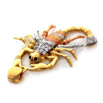 Zawieszka duży skorpion żółte białe czerwone złoto
