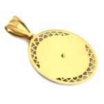 Złoty medalik duży owalny z Matką Boską Częstochowską 