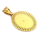 Medalik złoty owalny z ozdobnymi brzegami