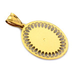 Medalik złoty duży owalny ażurowy