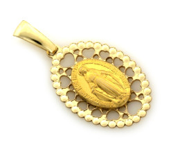 Medalik złoty Niepokalana w ażurowej oprawie