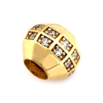 Złota zawieszka kulka z cyrkoniami do bransoletki beads charms