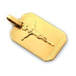 Wisiorek zawieszka z żółtego złota 585 blaszka z krzyżykiem