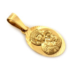 Złota zawieszka 585 medalik delikatny owalny idealny na komunię