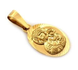 Medalik złoty delikatny owalny idealny na komunię