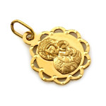 Złoty medalik 585 dla dziewczynki z Matką Boską Częstochowską damski wzór na komunię
