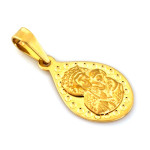 Medalik złoty delikatny 585 idealny dla dziewczynki na Komunię, Chrzest Św.