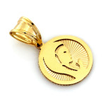 Medalik złoty 585 okrągły frezowany z Matką Bożą delikatny na prezent