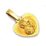 Zawieszka złota 333 medalik w kształcie serca Matka Boska Częstochowska