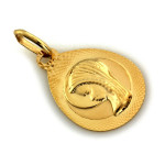 Medalik złoty 585 kropla Matka Boska z profilu Komunia Chrzest