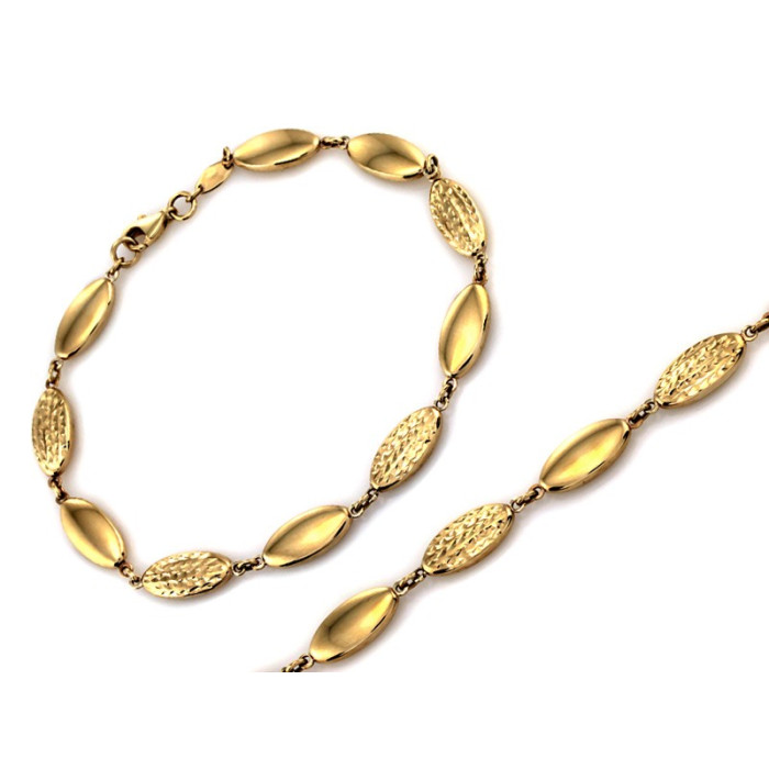 Elegancka złota bransoletka 375 z owalnych elementów