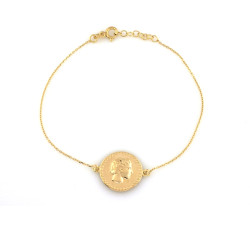 złota bransoletka 333 z monetą