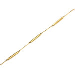 Bransoletka złota łańcuszkowa 375 ze sztywnymi elementami gładkie pałeczki