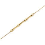 Złota bransoletka 585 łańcuszkowa splot ankier i  ozdoba z koluszkami
