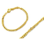 Złota bransoletka 585 z łączonych różnych łańcuszków
