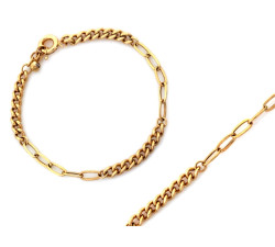 Złota bransoletka damska 585 z łańcuszków