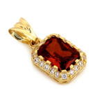 Złoty komplet biżuterii 585 elegancki prostokątne kamienie 4,22 g
