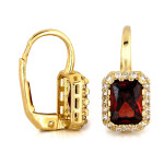 Złoty komplet biżuterii 585 elegancki prostokątne kamienie 4,22 g