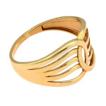 Złoty pierścionek 585 efektowny ażurowy przeplatany na prezent