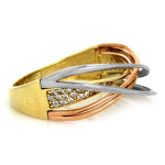 Złoty pierścionek 333 sploty w trzech kolorach złota