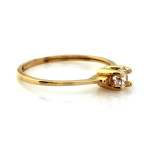 Złoty pierścionek 585 delikatny idealny na zaręczyny z cyrkonią
