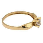 Złoty pierścionek 585 z oczkiem z cyrkonią zaręczynowy