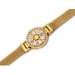 Złota bransoletka 585 taśma zegarkowy wzór nowoczesna