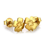 Złote kolczyki 585 koniczynki sztyfty 1,12 g
