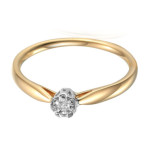 Złoty pierścionek zaręczynowy 585 z diamentami