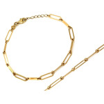 Złota bransoletka 375 klasyczny łańcuszek modny z dużych ogniw