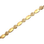 Złota bransoletka 585 z dużych elementów z ażurem