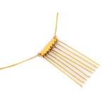 Naszyjnik złoty z ozdobą z długimi łańcuszkami