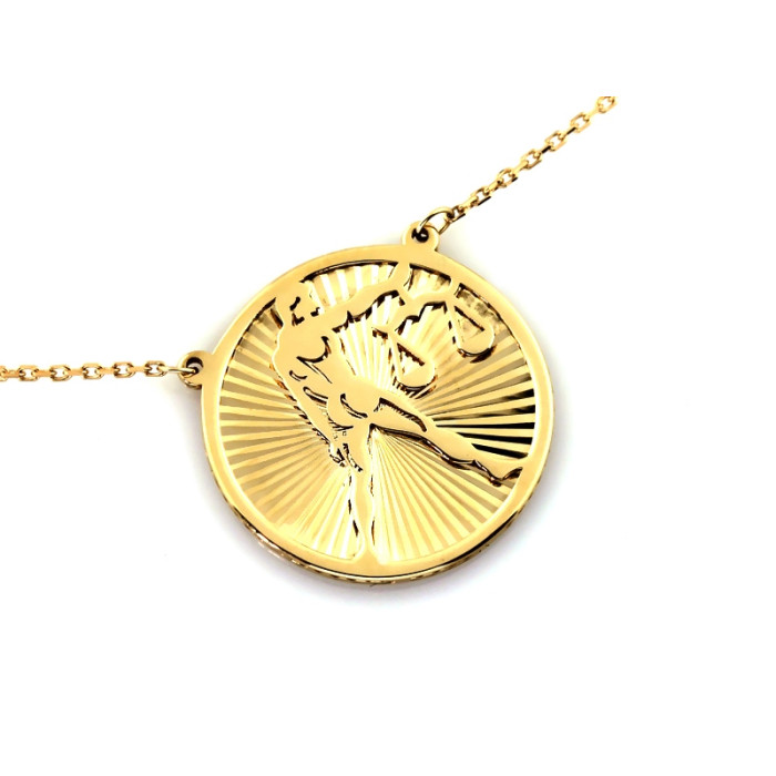 Naszyjnik złoty zawieszka z Wagą znak zodiaku