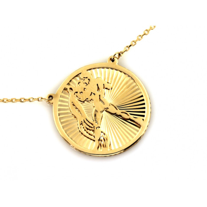 Złoty naszyjnik z Wodnikiem znak zodiaku