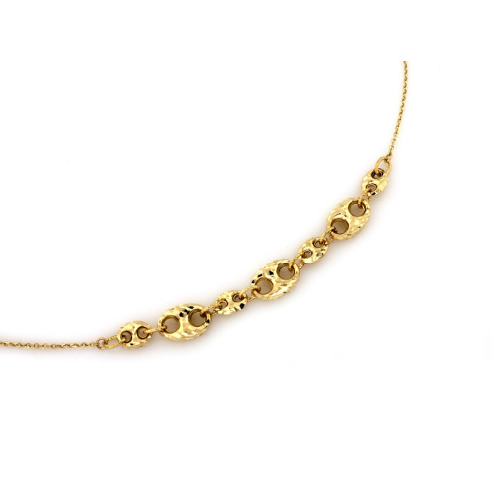 Złoty naszyjnik łańcuszek z owalnymi ozdobami