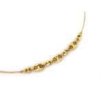 Złoty naszyjnik łańcuszek z owalnymi ozdobami