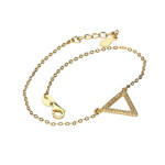 Srebrna złocona bransoletka 925 trójkąt z cyrkoniami 1,77g