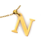 Naszyjnik złoty z literą N inicjał