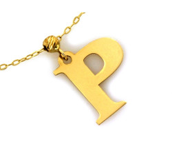 Złoty naszyjnik z literą P